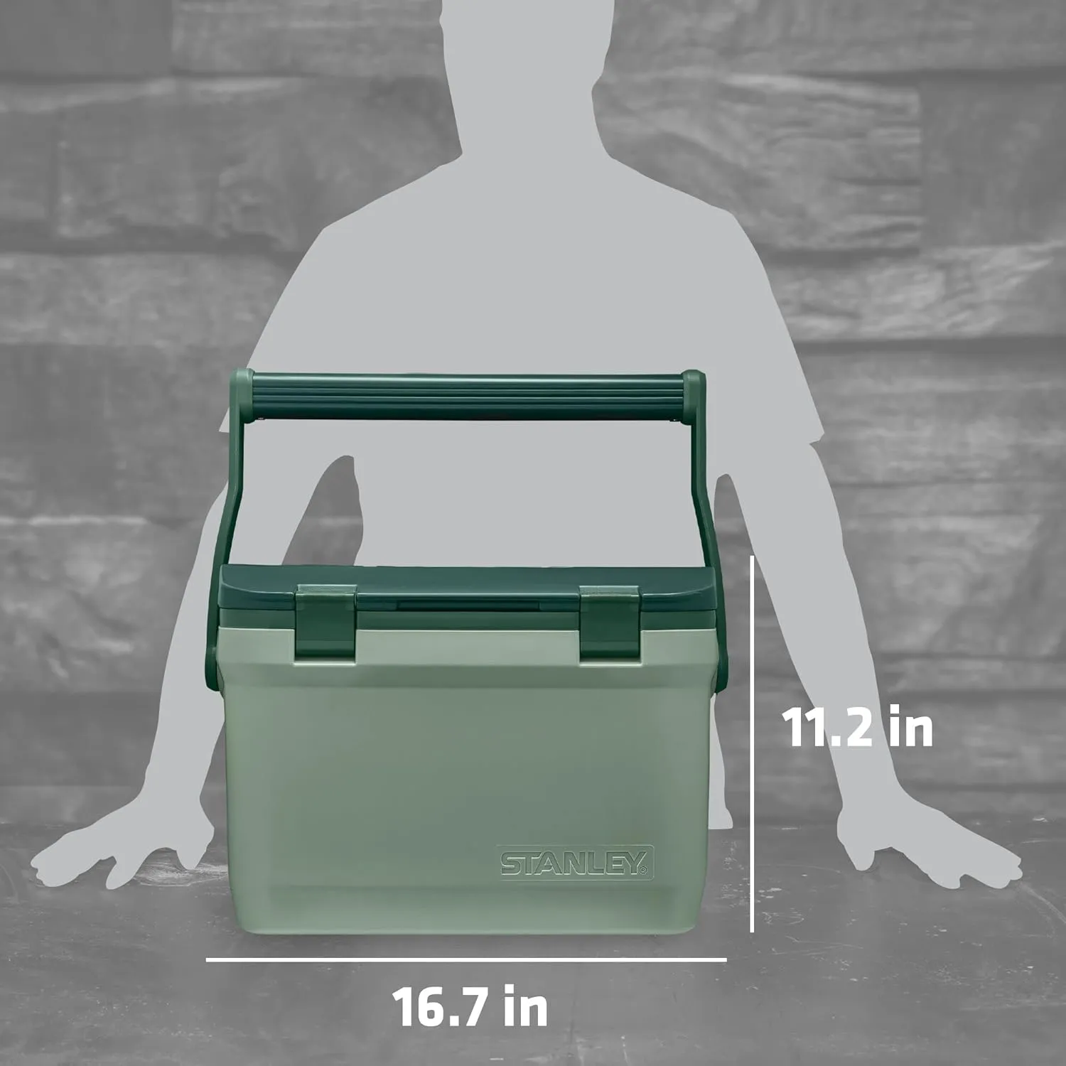 Stanley Adventure Outdoor Cooler 16 qt | Heavy Duty Outdoor Camping Cooler with Easy Carry Top Handle | 36 Hour Cooling Ice Chest for 21 Cans| BPA-Free | Stanley Green