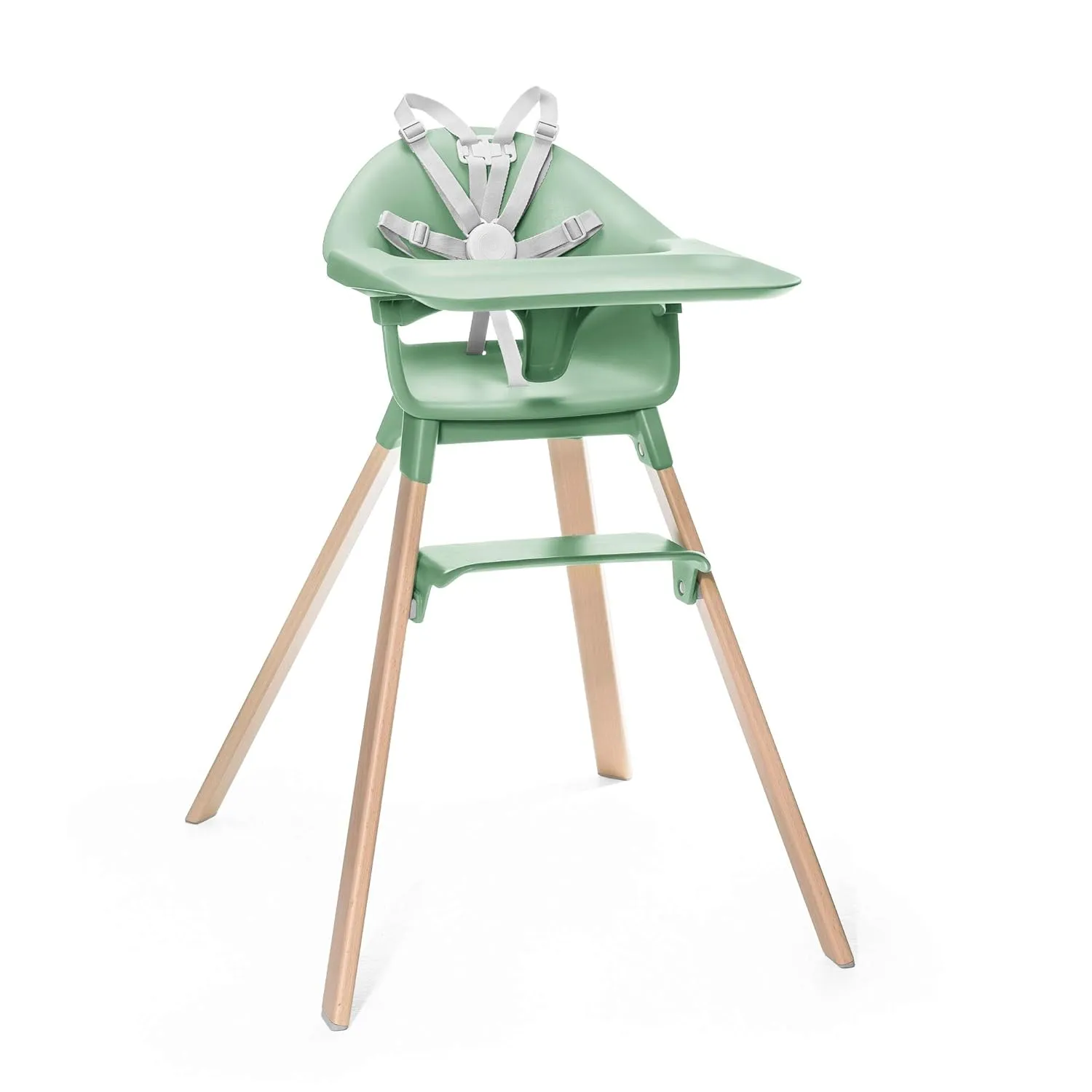 Stokke Clikk High Chair, Clover Green - All-in-One High Chair with Tray   Harness - Light, Durable & Travel Friendly - Ergonomic with Adjustable Features - Best for 6-36 Months or Up to 33 lbs