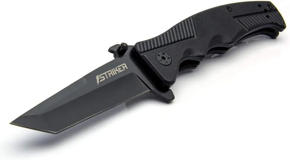 Striker Quick-Draw Tactical Folding Pocket Knife - 3.5 in. Tanto Tip Blade