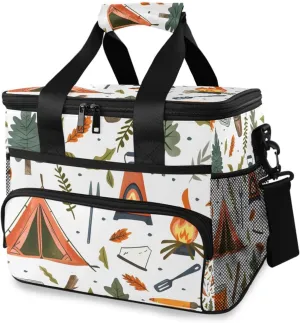 Summer Beach Blank White Cooler Bag Insulated Cooler Soft Sided Cooler 24 Can Portable Picnic Bag Large Leakproof Lunch Bag Box for Beach Grocery Camping Travel Car Men Women