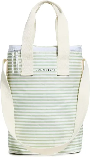 SunnyLife Women's Light Cooler Drinks Bag, Sage Stripe, One size
