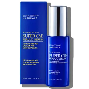 Super C Serum for Face: Enaskin Naturals Vitamin C Face Serum with Ferulic Acid for Women Mature Skin, Premium Formula Vit C Facial Serum for Brightening Dark Spots and Glowing up Skin - 1.7 Oz