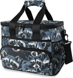 Suspicious Black Cooler Bag Insulated Cooler Soft Sided Cooler 24 Can Portable Picnic Bag Large Leakproof Lunch Bag Box for Beach Grocery Camping Travel Car Men Women