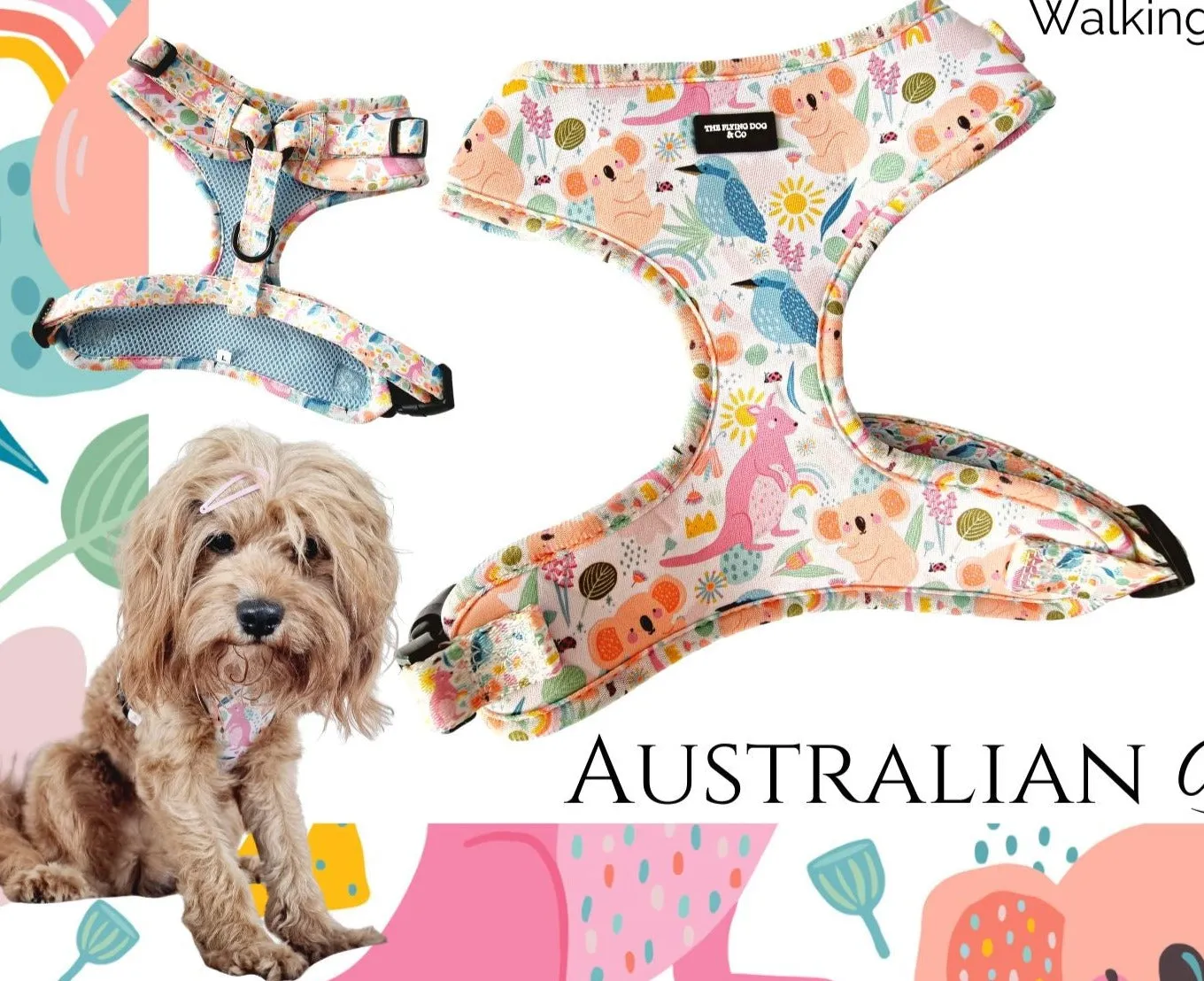 Sweet Australiana adjustable dog harness