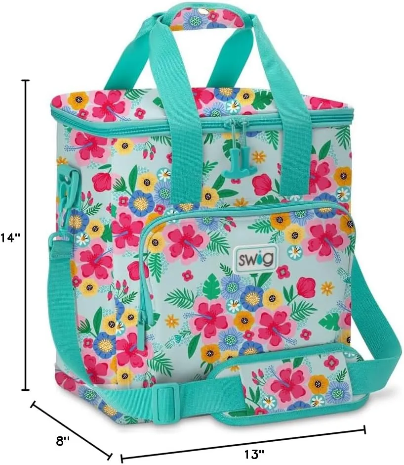 Swig Life Triple Insulated Cooler Bag with Zipper, Large Travel Cooler Bag Holds 16-24 Cans, or 6 Wine Bottles, Insulated