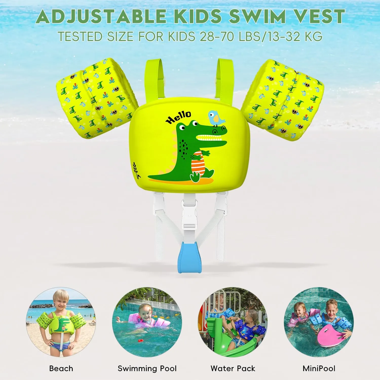 Swim Vest for Toddler, Suit for Kids 28-70 lbs, Floaties for Boys and Girls Swimming Aid, Training, Suit for Infant/Toddler/Children