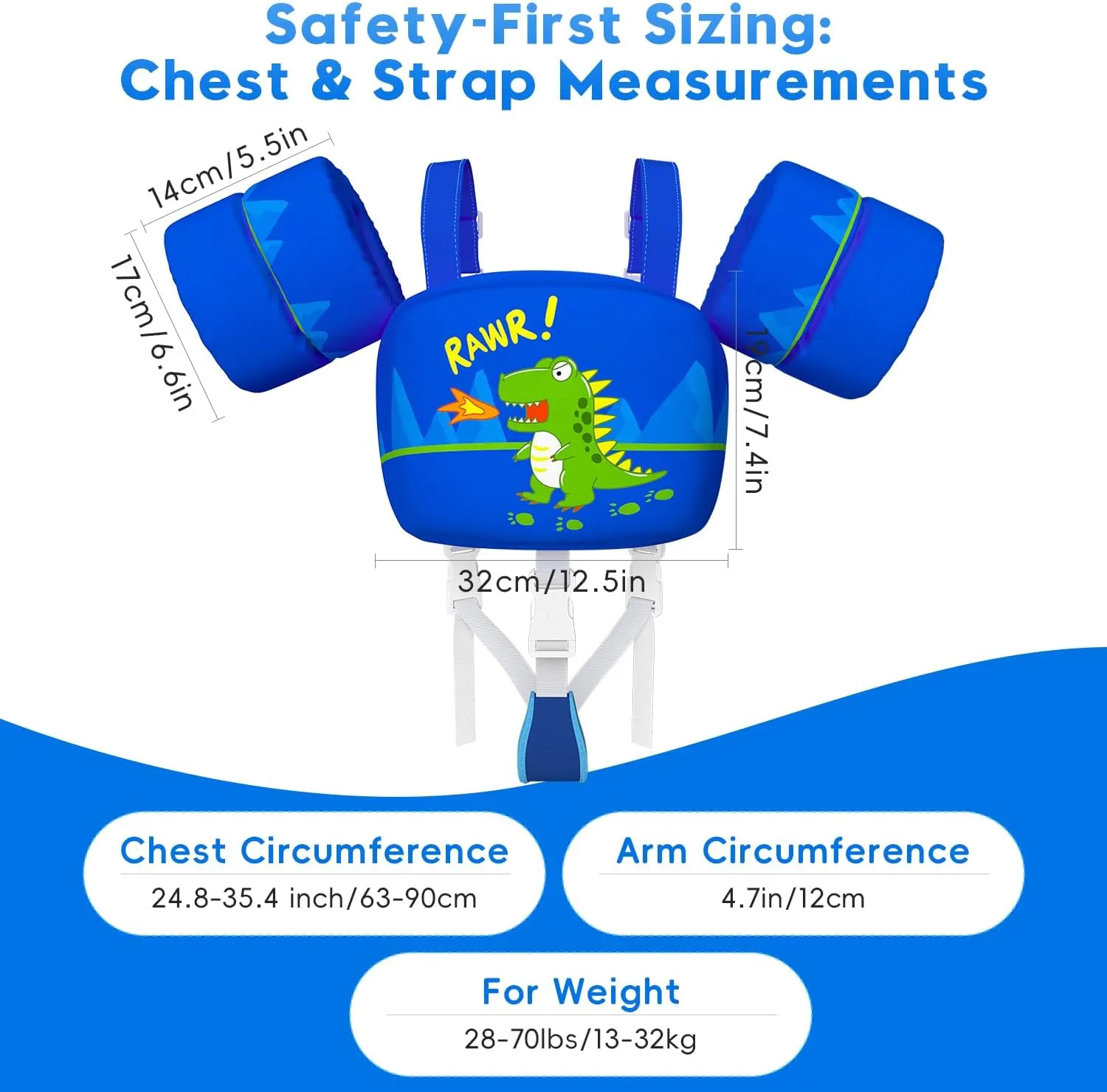 Swim Vest for Toddler, Suit for Kids 28-70 lbs, Floaties for Boys and Girls Swimming Aid, Training, Suit for Infant/Toddler/Children