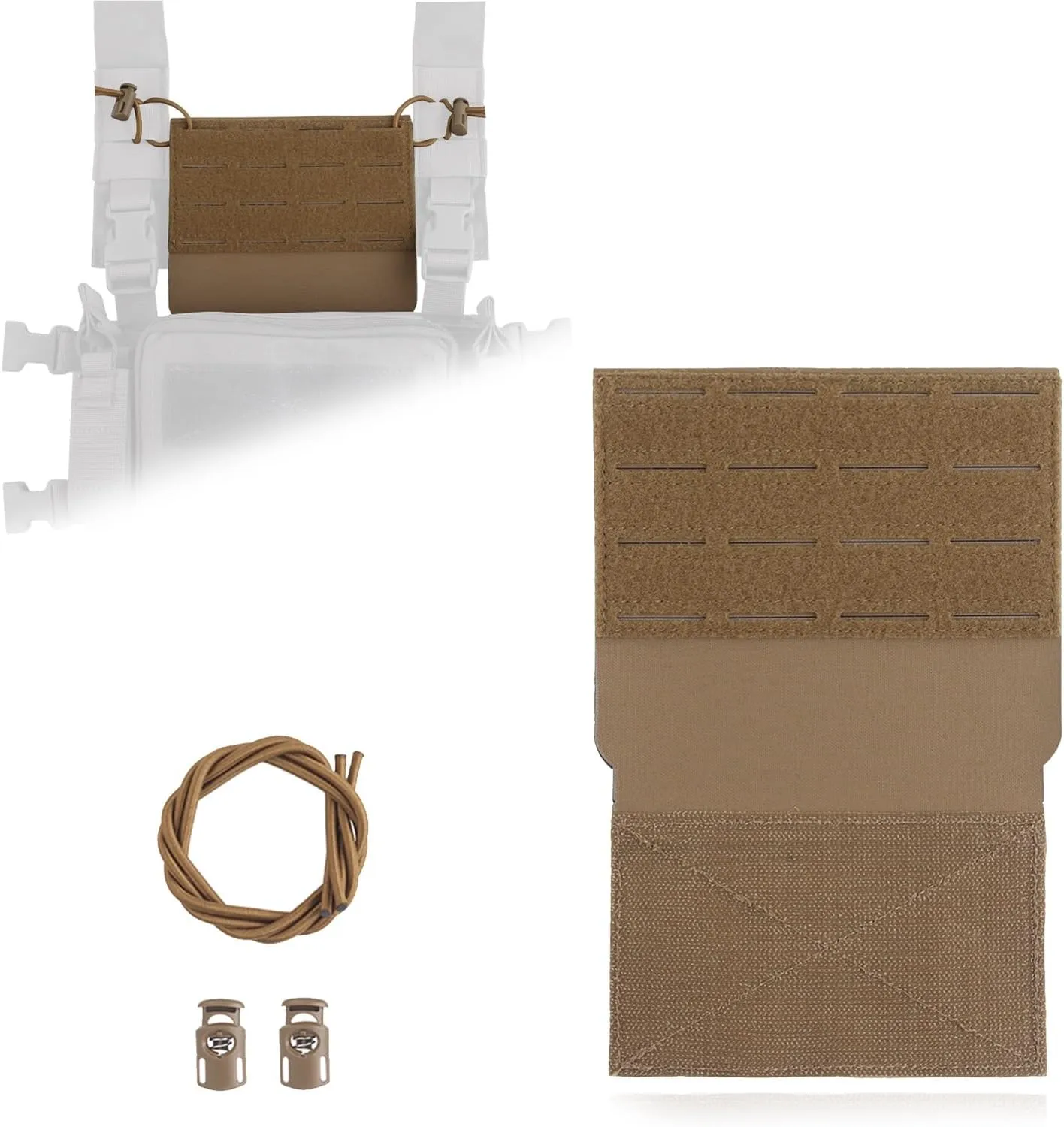 Tactical Chest Rig Mag Pouch MOLLE Holder, Multifunctional Chest Panel Hunting Airsoft Chesty Navigation Front Panel Expansion Gear
