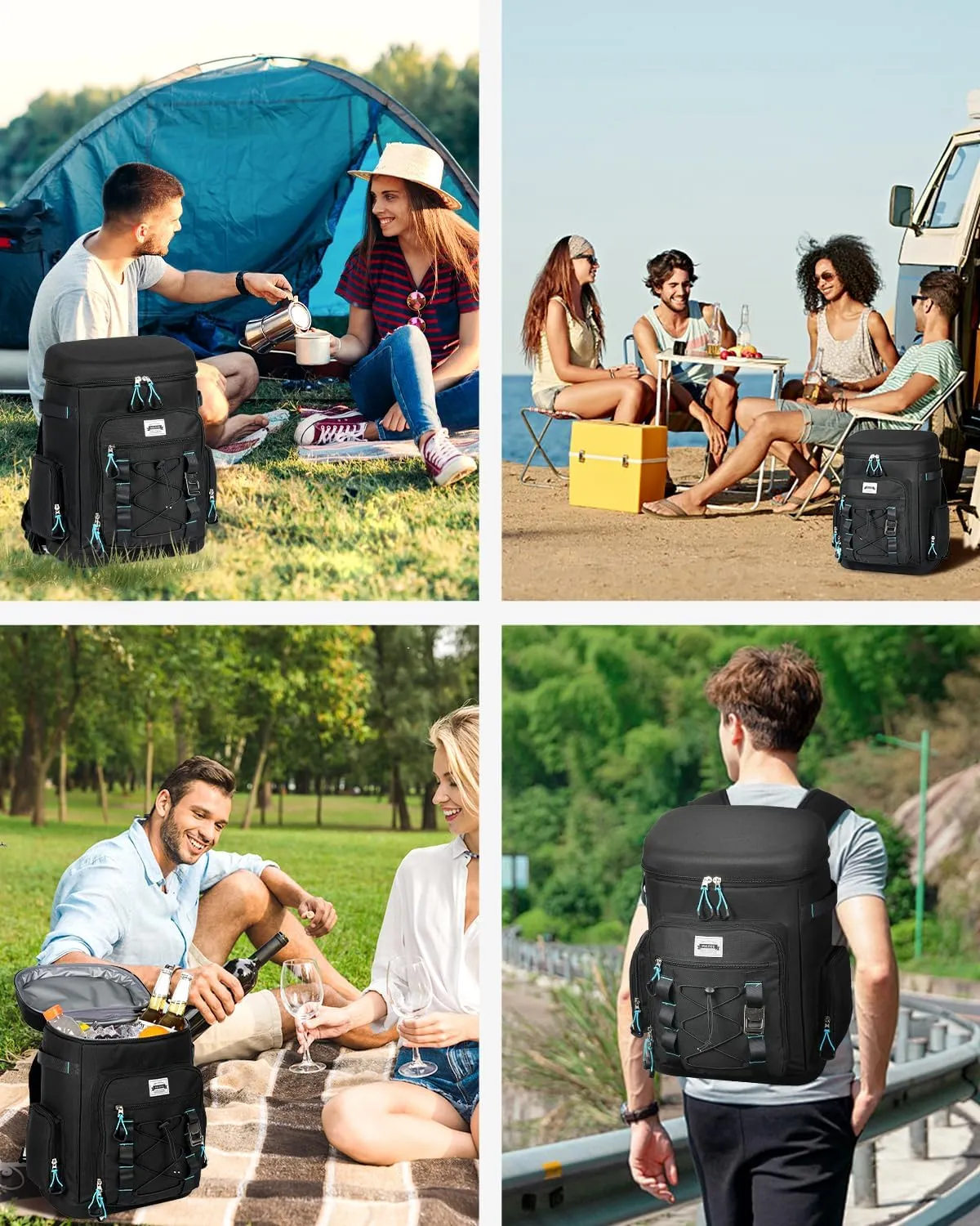 Tactical Cooler Backpack - 30 Can Insulated Waterproof EVA Ice Bag, Leakproof Lightweight Portable Cooler for Camping, Beach, Travel, Picnic, Hiking