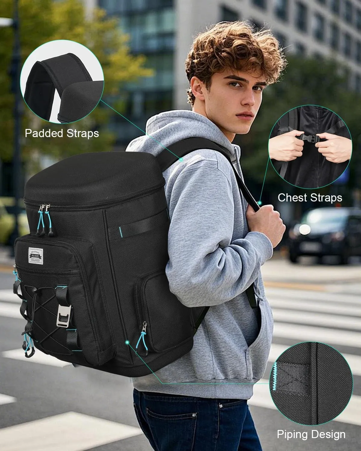 Tactical Cooler Backpack - 30 Can Insulated Waterproof EVA Ice Bag, Leakproof Lightweight Portable Cooler for Camping, Beach, Travel, Picnic, Hiking