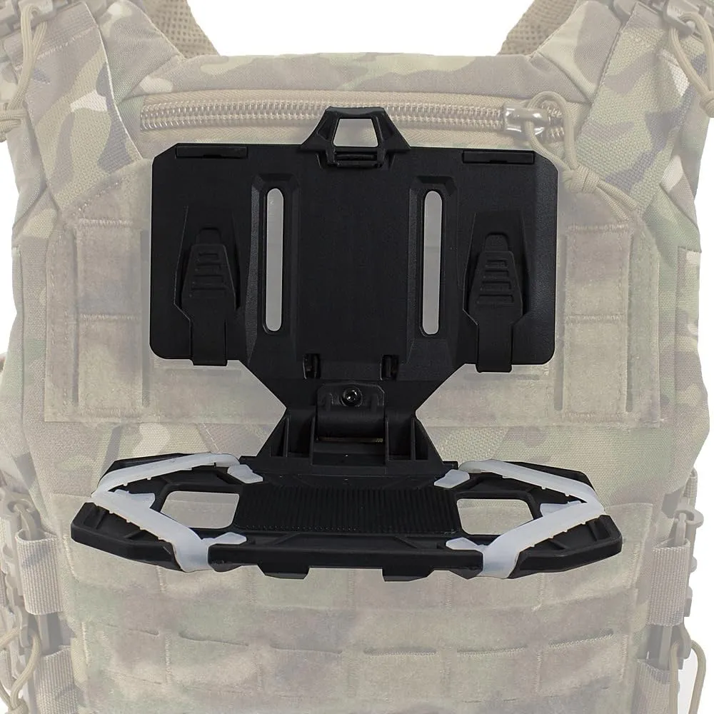 Tactical Vest Mobile Phone Carrier Foldable Plate Carrier Molle Plate Navigation Board Phone Holder Smartphone Holster Chest Mount Holder (Black)