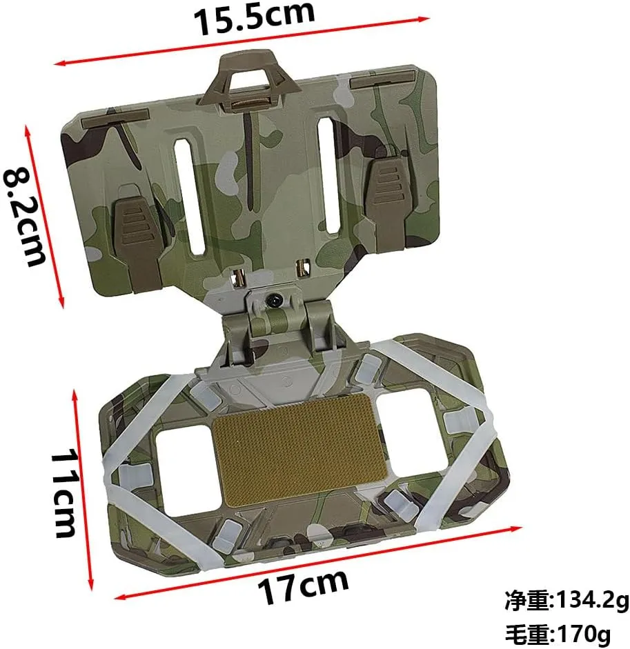 Tactical Vest Mobile Phone Carrier Foldable Plate Carrier Molle Plate Navigation Board Phone Holder Smartphone Holster Chest Mount Holder (Black)