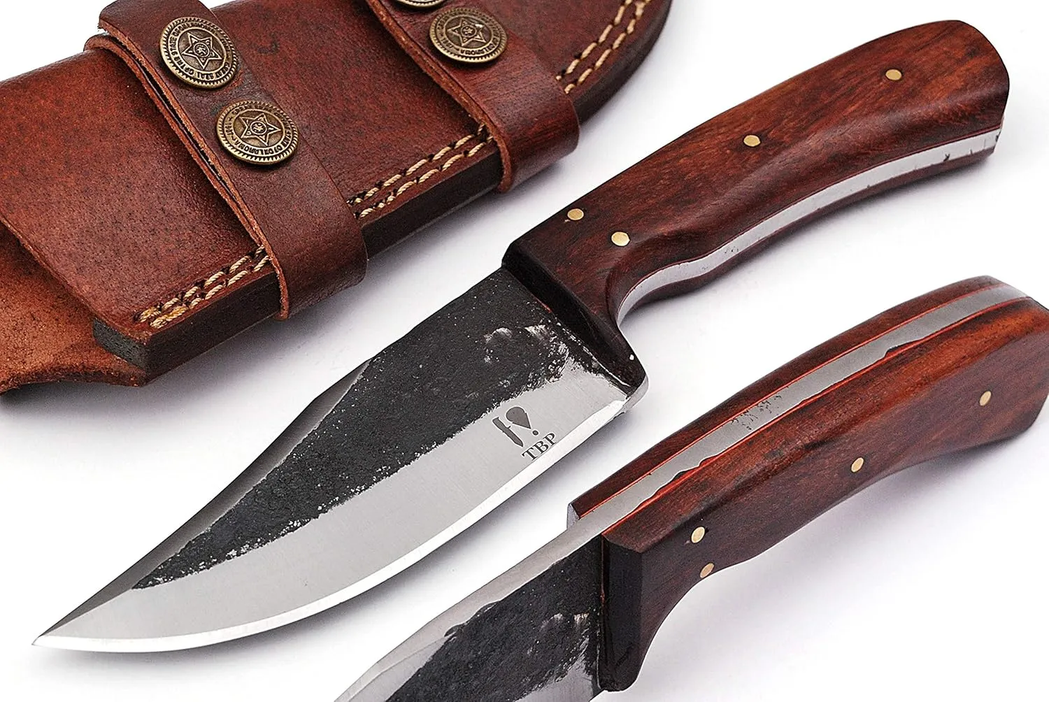 TBP Handmade High Carbon Steel Hunting knife with Holster -Hunting Knife for Skinning, Camping, Fishing,Survival - Bushcraft Fixed Blade knife with Sheath