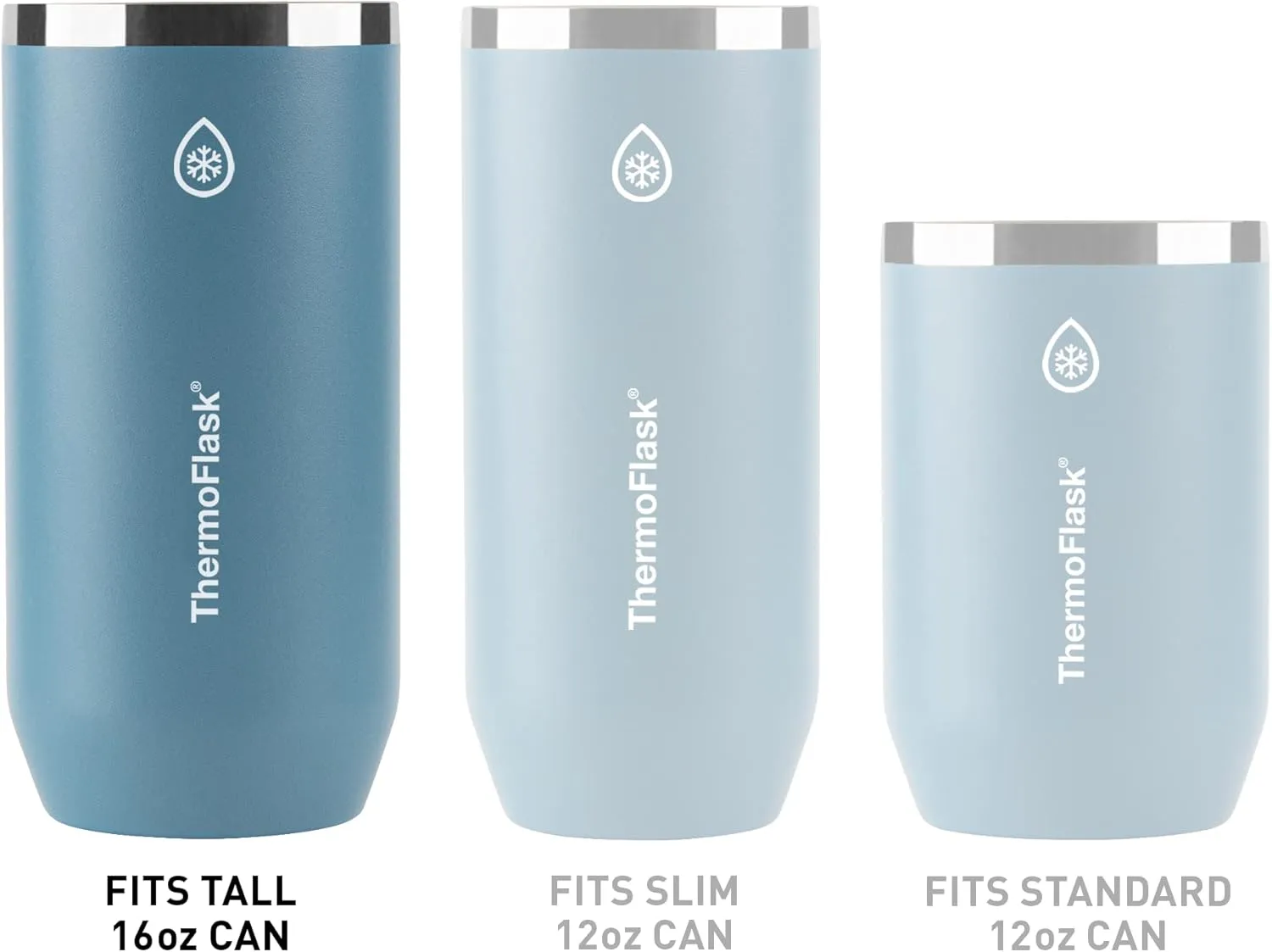 ThermoFlask Tall Can Cooler - 2-in-1 Insulated Can Cooler Cup - Durable Stainless Steel Cooler with Non-Slip Base - Dishwasher-Safe Beverage Can Cooler - 16 oz, Jet Black