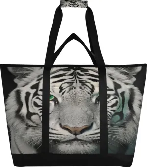 Tiger Reusable Insulated Cooler Bag with Ice Pack Compartment - Large 47L Waterproof Thermal Grocery Tote for Picnic Beach Camping Lunch Storage