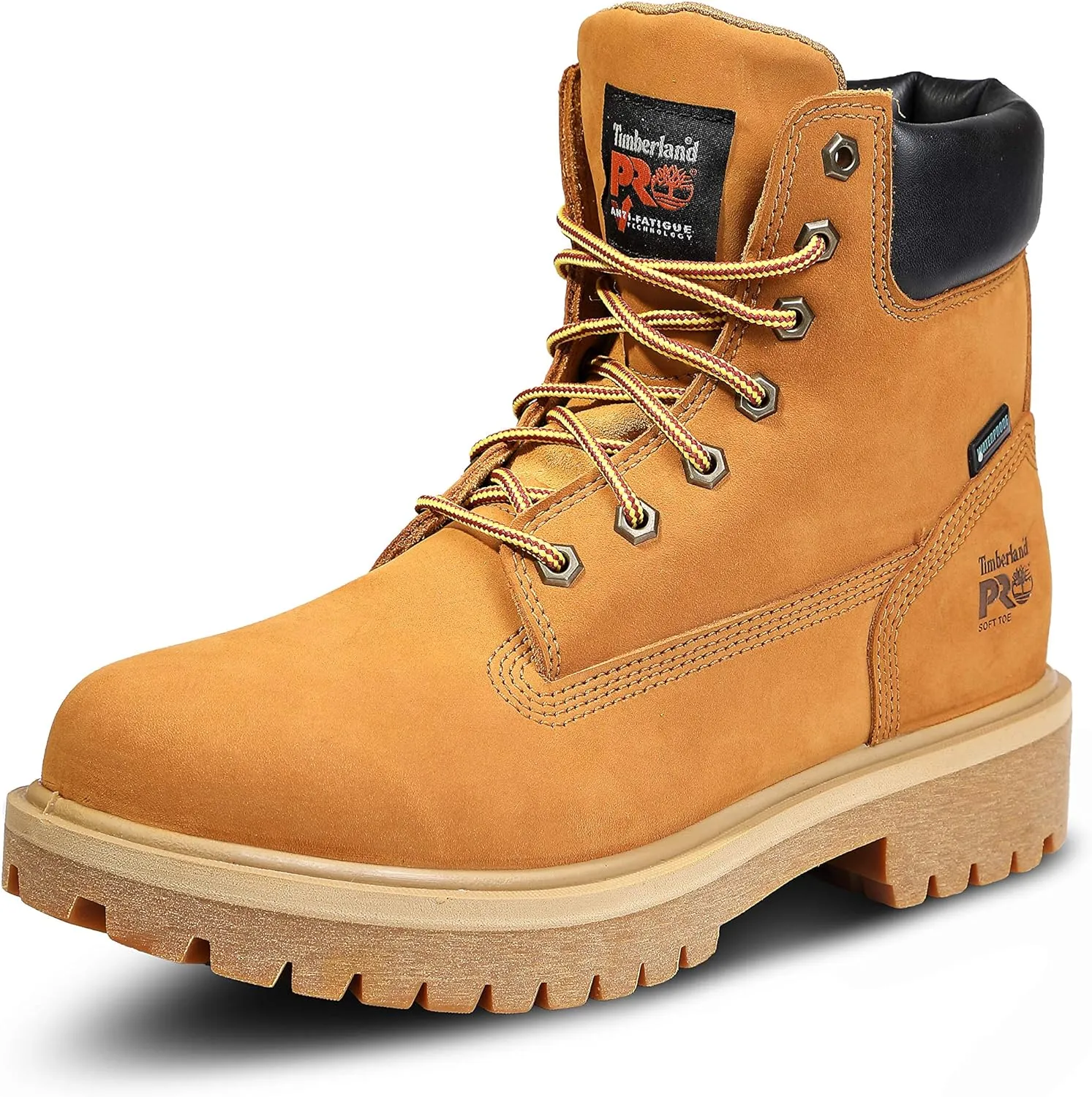 Timberland PRO Men's Direct Attach 6 Inch Soft Toe Insulated Waterproof Industrial Work Boot, Wheat Nubuck, 12 M