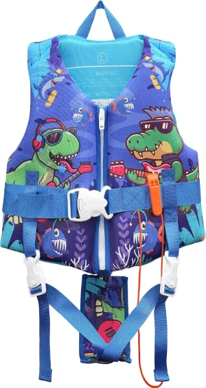 Toddler Swim Vest with Adjustable Strap for 22-30-40-50-90lbs Boys Girls Swimming Aids for 1-9  Years Toddlers Kids Float Jacket Suit for Swim Sea Beach Water Pool