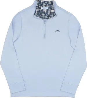 Tommy Bahama Boys Quarter-Zip Pullover Shirt - Lightweight Casual Knit Long Sleeve Sweater for Kids