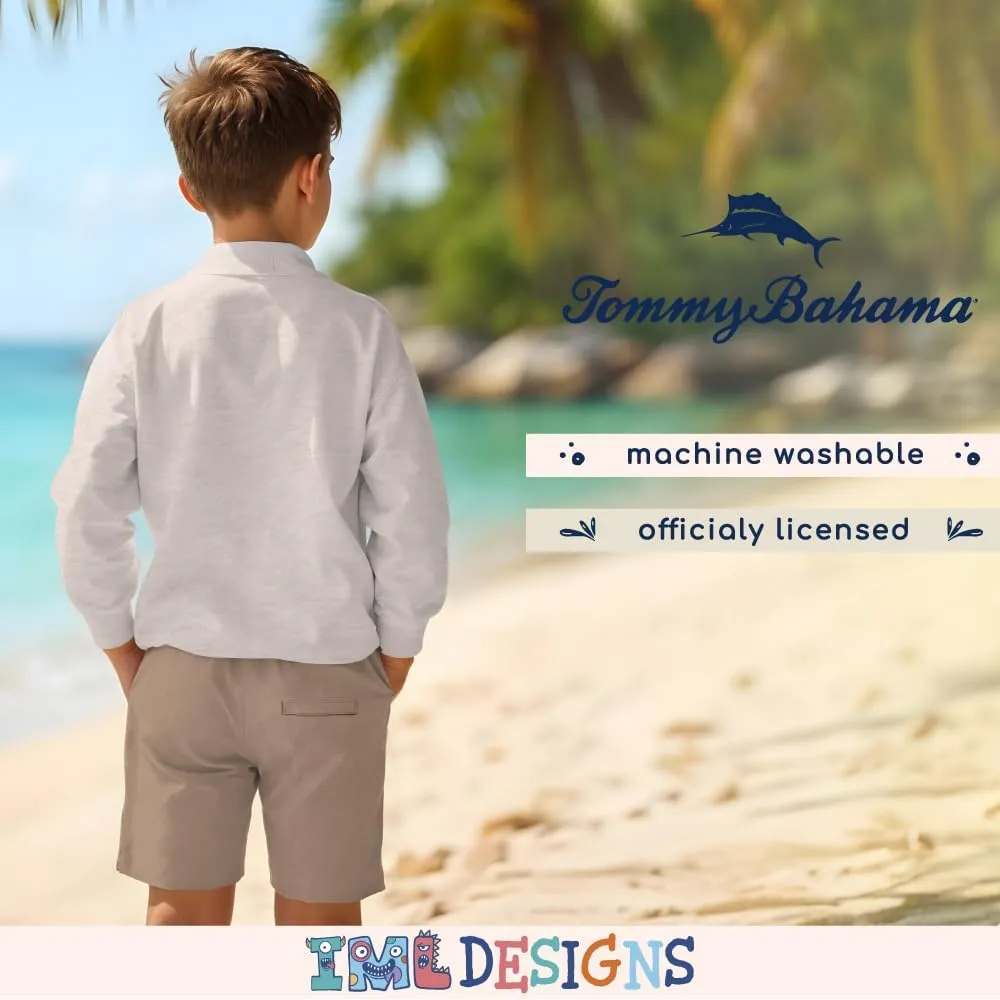 Tommy Bahama Boys Quarter-Zip Pullover Shirt - Lightweight Casual Knit Long Sleeve Sweater for Kids