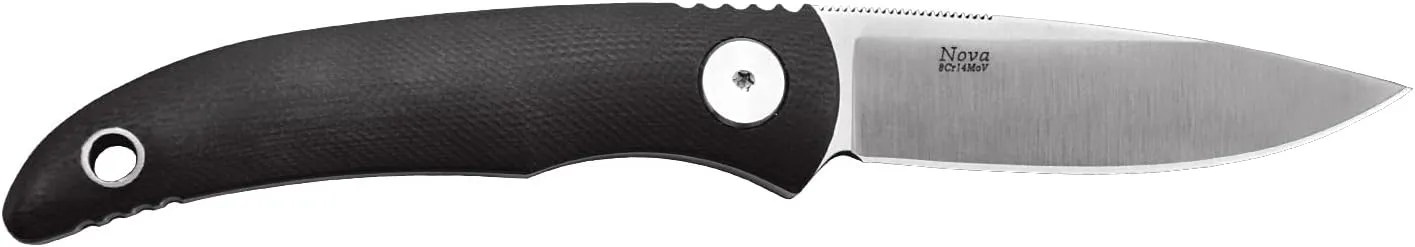 TONIFE Nova 2.68'' Blade Mini Neck Knife Full Tang Fixed Blade Knife with Kydex Sheath and Adjustable Paracord Lanyard for Camping Outdoor Survival Tool (Black Satin)