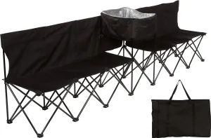 Trademark Innovations 10' Portable 6-Seater Folding Team Sports Sideline Bench with Attached Cooler