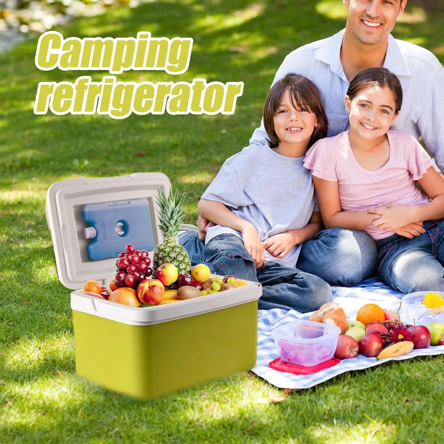 Travel Cooler Box | Camping Cooler with Ice Pack,Thermal Containers Leakproof Carrier for Drinks and Snacks Picnic Beach Travel Camping BBQ