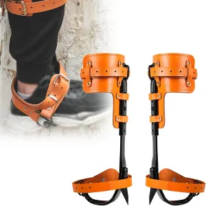 Tree Climbing Spikes Set, Climbing Harness with Weight Bearing 220lbs  Thick Steel Plate Material Adjustable Height Protect The Calf for Jungle Survival Fruit Picking