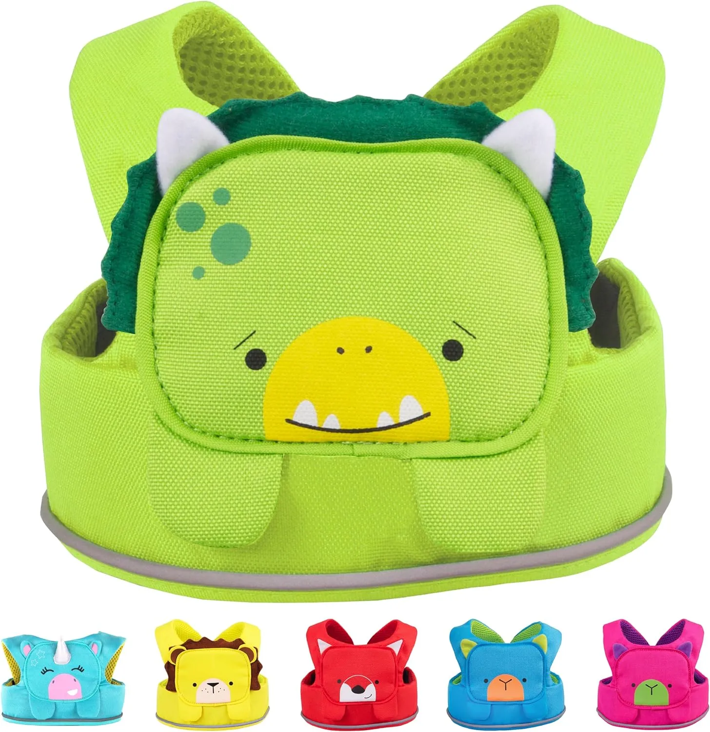 Trunki Toddler Leash - Fuss Free Toddler Walking Reins & Kids Safety Harness | Baby Leash for Kids – Dudley Dinosaur (Green)