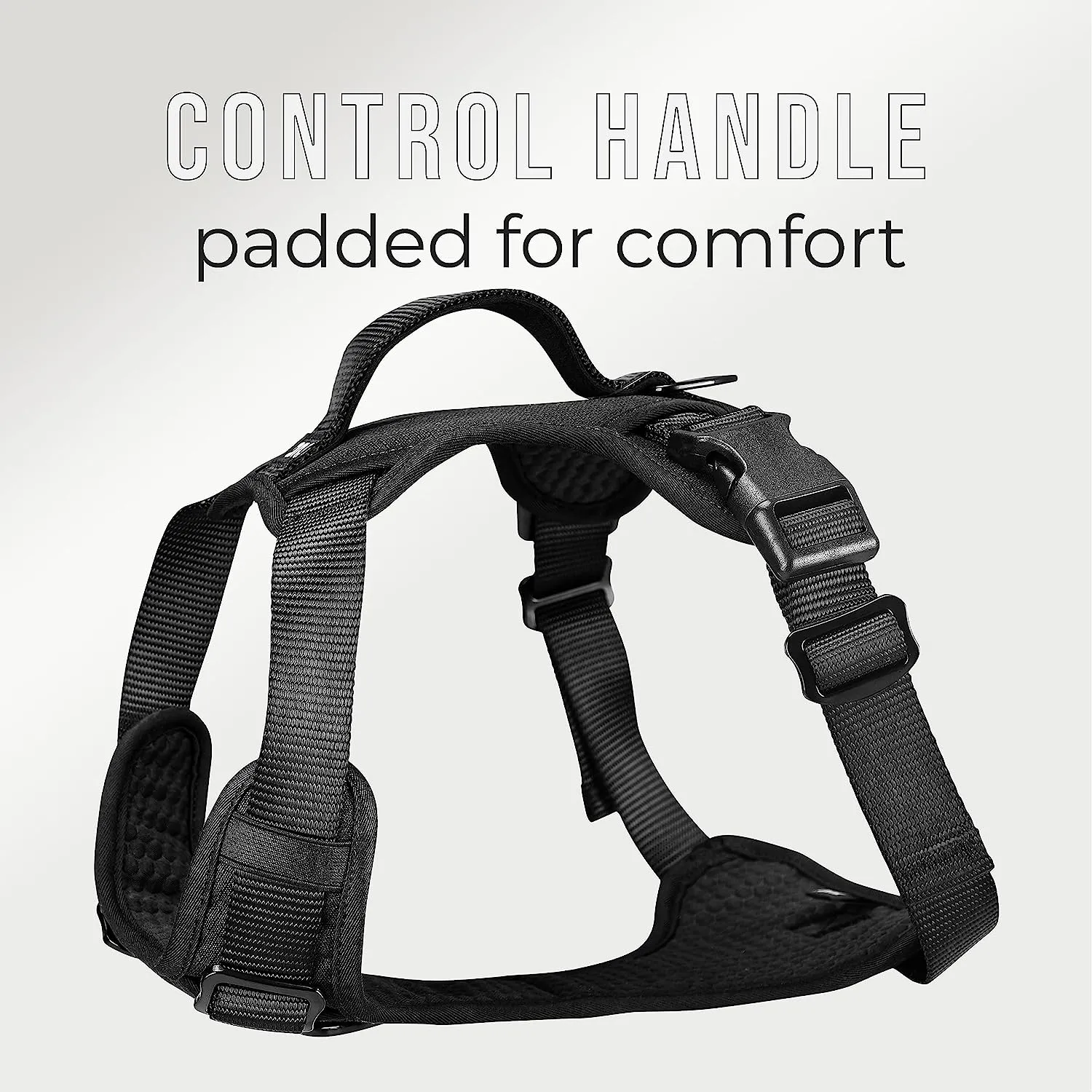 TUG Dog Harness with 2 Leash Connection Points | Adjustable, Padded, Lightweight Harness | Handle on Back | No-Pull Front Clip