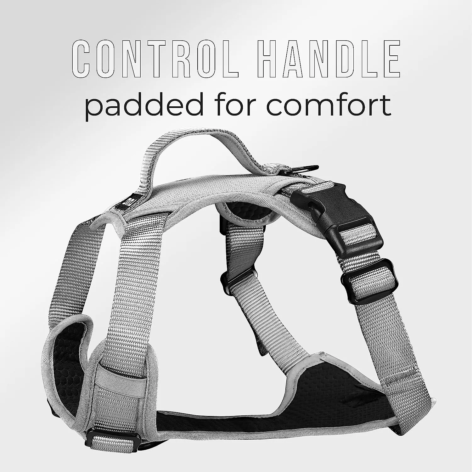TUG Dog Harness with 2 Leash Connection Points | Adjustable, Padded, Lightweight Harness | Handle on Back | No-Pull Front Clip
