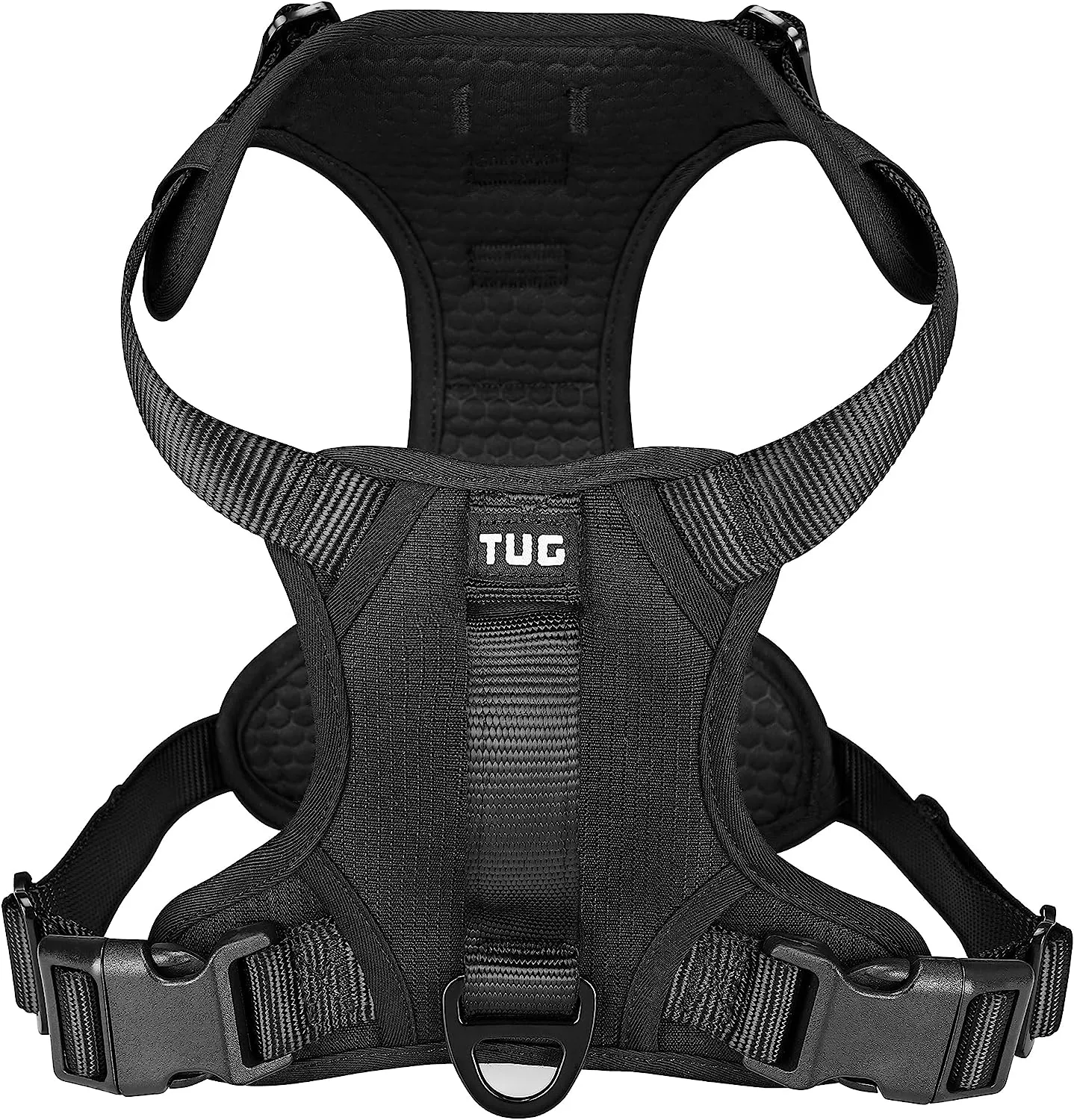 TUG Dog Harness with 2 Leash Connection Points | Adjustable, Padded, Lightweight Harness | Handle on Back | No-Pull Front Clip