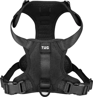 TUG Dog Harness with 2 Leash Connection Points | Adjustable, Padded, Lightweight Harness | Handle on Back | No-Pull Front Clip