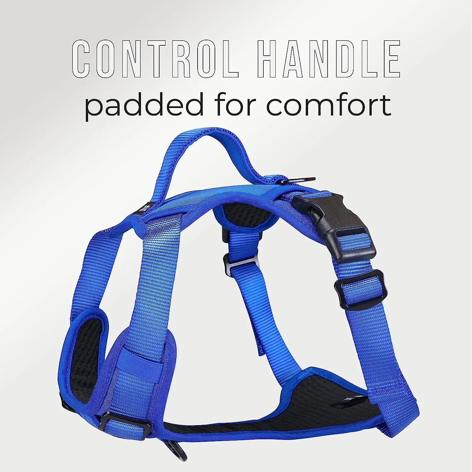 TUG Dog Harness with 2 Leash Connection Points | Adjustable, Padded, Lightweight Harness | Handle on Back | No-Pull Front Clip