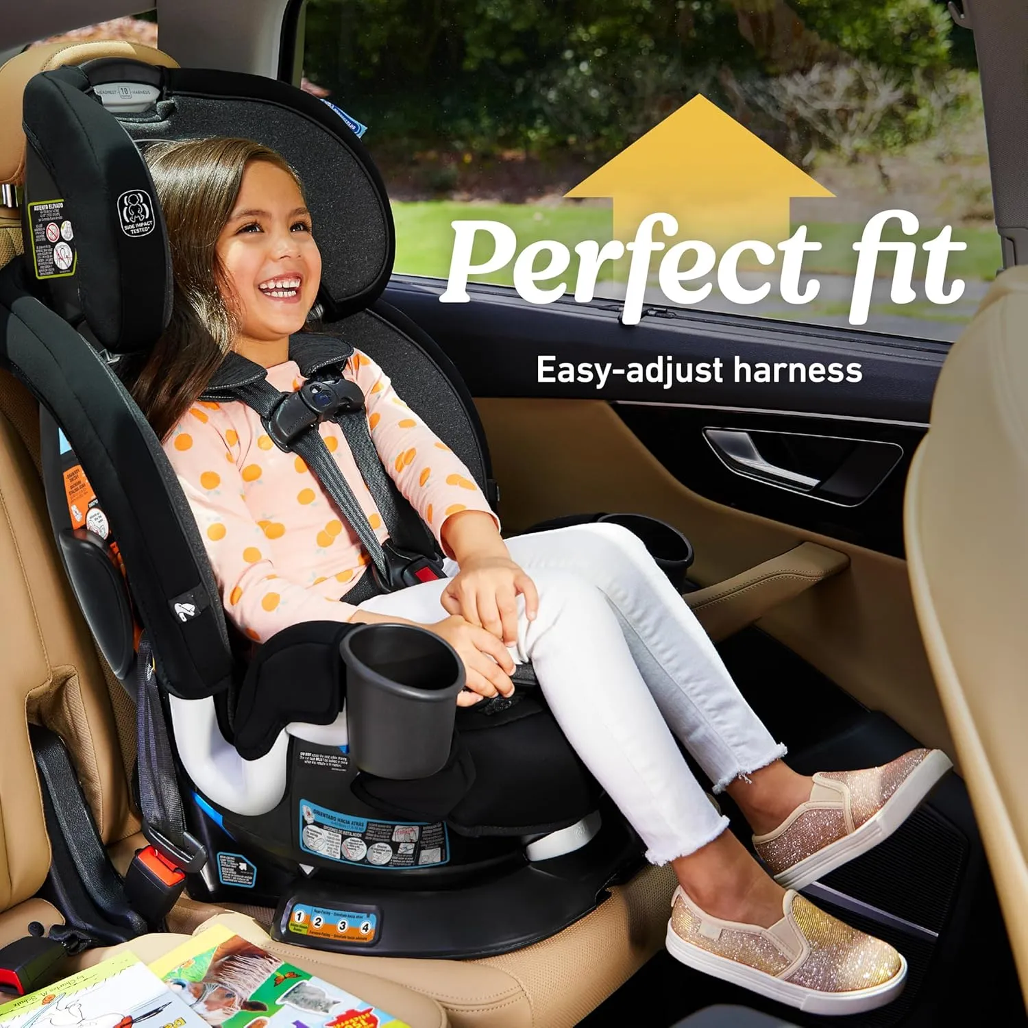 Turn2Me 3-in-1 Convertible Car Seat, London, Featuring Headrest and Harness Adjust, Easy Installation and Steel Reinforced Frame