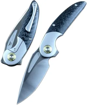 TWO SUN Folding Pocket Knife M390 Blade Carbon Fiber Titanium TS407