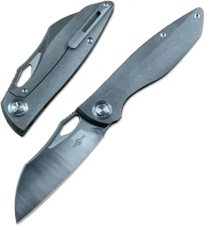 TWO SUN Titanium Handle M390 Satin Blade r Outdoor Camping Gift Folding Knife TS270