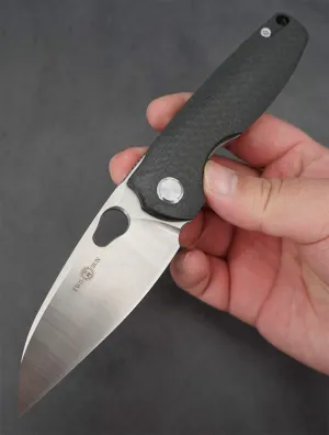 Twosun Outdoor M390 TC4 Titanium Carbon Fiber Fast Open Pocket Knife TS129-M390