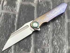 TwoSun TS195-Color Folding Knife M390 Blade Tc4 Titanium Handle Camping Pocket Knife