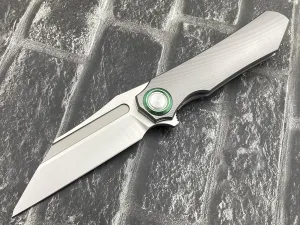 TwoSun TS195-Wave Folding Knife One Solid Titanium M390 Blade Pocket Knife