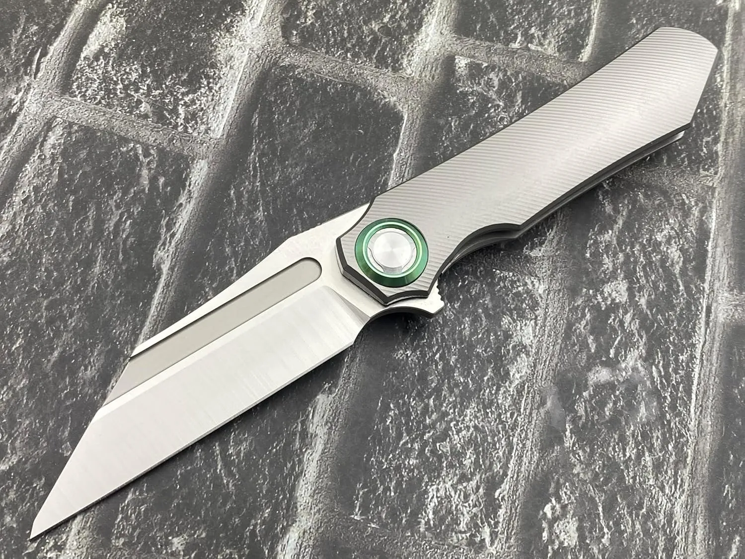 TwoSun TS195-Wave Folding Knife One Solid Titanium M390 Blade Pocket Knife