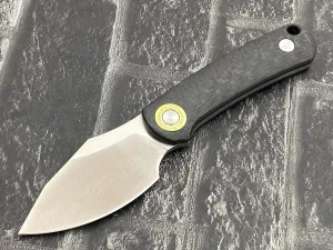 TwoSun TS525-M390 EDC M390 Blade Carbon Fiber Handle Fixed Blade Kydex Belt Sheath Camping Knife