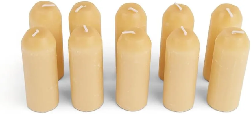 UCO 12-Hour Natural Beeswax, Long-Burning Candles for Outdoor, Camping, Emergency, Survival - Candle Lantern, 10 Pack