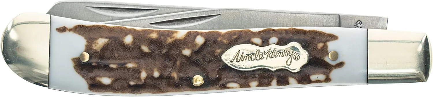 Uncle Henry Next Gen Staglon 285UH 7in Folding Knife with Stainless Steel Blade, and Staglon Handle for Hunting, EDC