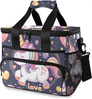 Unicorn Rainbow Stary Cooler Bag Insulated Cooler Soft Sided Cooler 24 Can Portable Picnic Bag Large Leakproof Lunch Bag Box for Beach Grocery Camping Travel Car Men Women