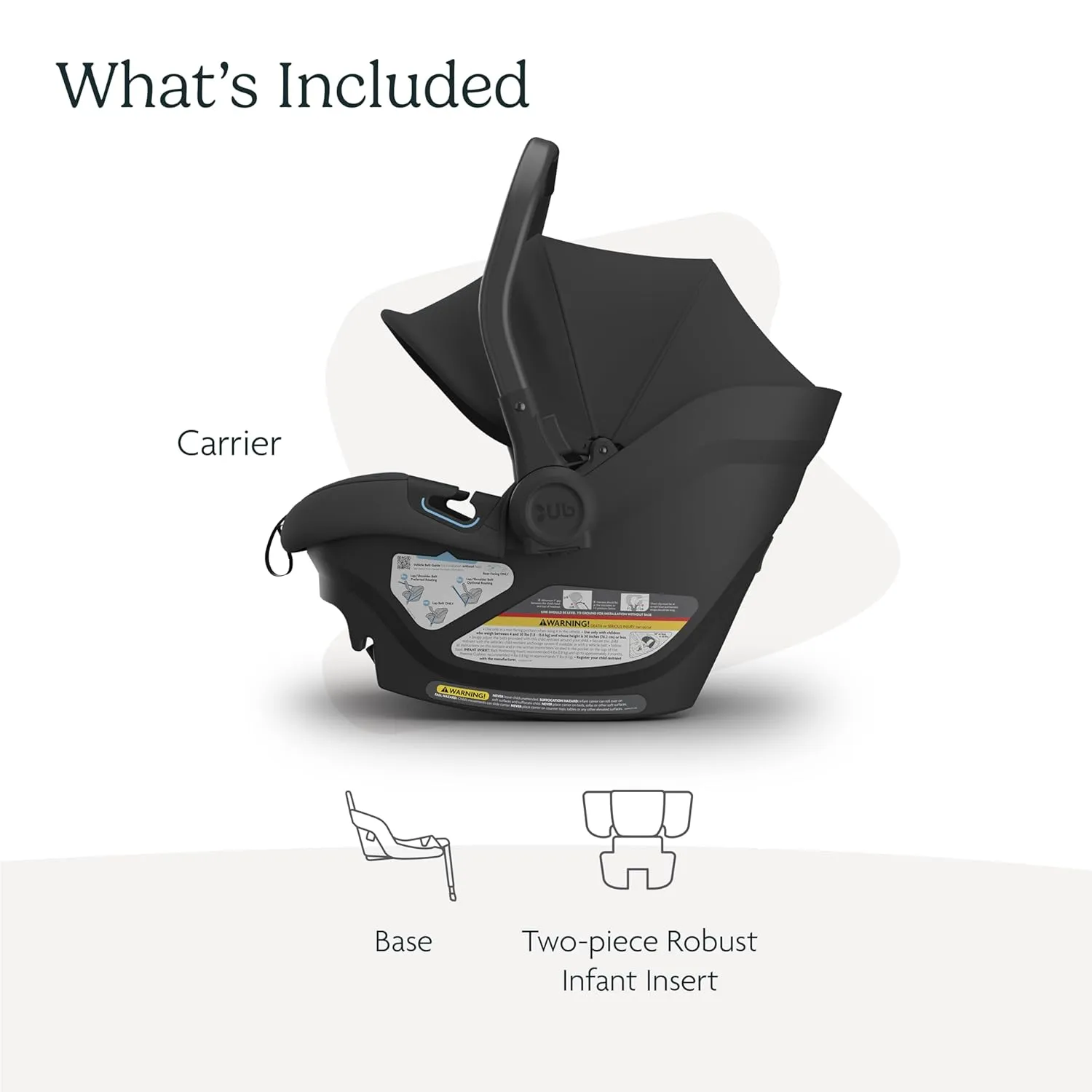 UPPAbaby Aria Lightweight Infant Car Seat/Just Under 6 lbs for Easy Portability/Base with Load Leg   Infant Insert Included/Direct Stroller Attachment/Jake (Charcoal/Black Leather)