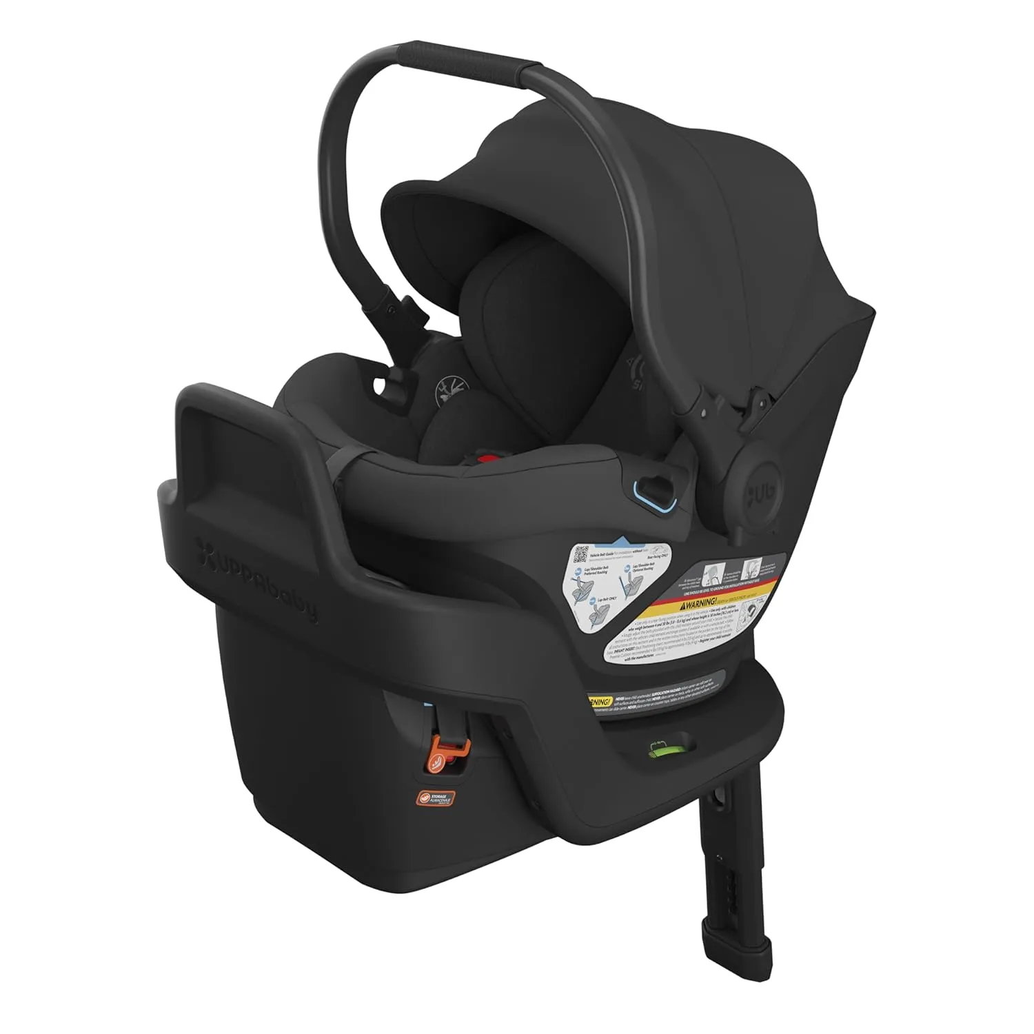 UPPAbaby Aria Lightweight Infant Car Seat/Just Under 6 lbs for Easy Portability/Base with Load Leg   Infant Insert Included/Direct Stroller Attachment/Jake (Charcoal/Black Leather)