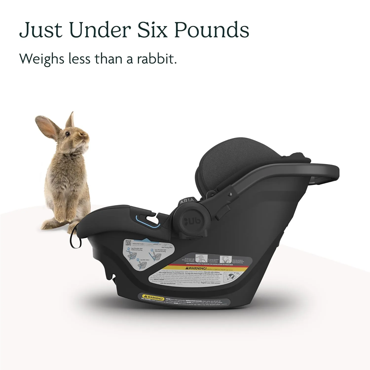 UPPAbaby Aria Lightweight Infant Car Seat/Just Under 6 lbs for Easy Portability/Base with Load Leg   Infant Insert Included/Direct Stroller Attachment/Jake (Charcoal/Black Leather)