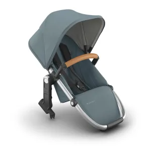 UPPAbaby RumbleSeat V3 Second Lower Seat - Compatible with Vista V2 and Vista V3 - All-Weather Seat   Magnetic Buckle – Adapters Included - Callum (Stone Blue/Silver Frame/Sand Leather)