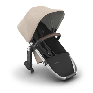 UPPAbaby RumbleSeat V3 Second Lower Seat - Compatible with Vista V2 and Vista V3 - All-Weather Seat   Magnetic Buckle – Adapters Included - Declan (Oat Mélange/Silver Frame/Chestnut Leather)