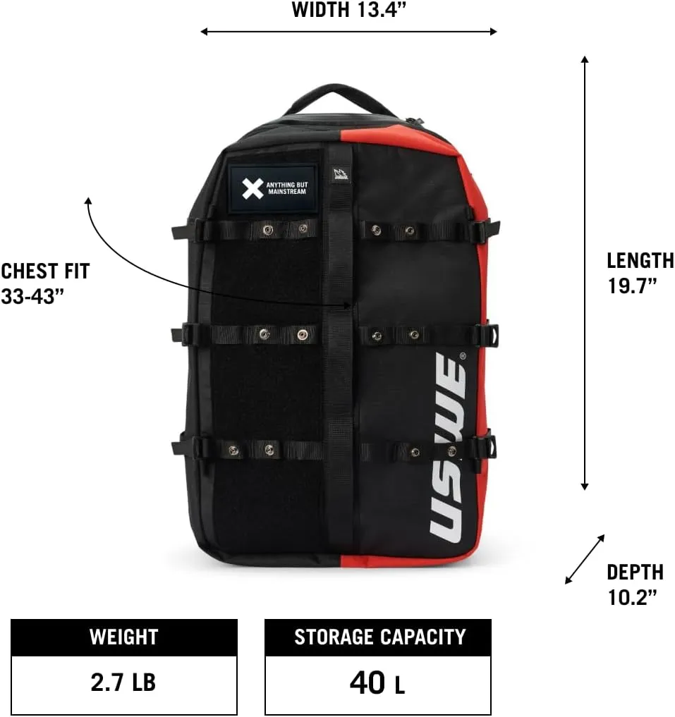 USWE Buddy 40L Athlete Gear Pack, Lightweight Backpack to Store Your Sport Gear & Essentials, Ideal For Travelling, Gym Sessions, Training and More